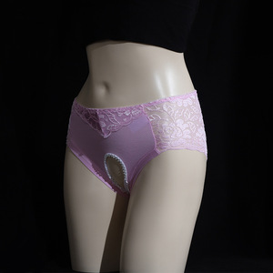 Japanese Style Lace Open Crotch Panties For Women Plus Size Sexy See Through Viscose Fabric Bedwear - Product Image 4