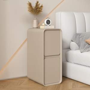 Mesita de Noche de Madera Maciza de 20 cm, Mueble de Almacenamiento Ultra Estrecho, Mesa Auxiliar Moderna y Minimalista para Dormitorio - Product Image 1