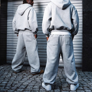 Set Personalizzato OEM di Felpe con Zip e Pantaloni da Jogging, Tuta Oversize Grigia da <span class=keywords><strong>Uomo</strong></span>, Abbigliamento Streetwear, Produttore di Tute Sportive - Product Image 3