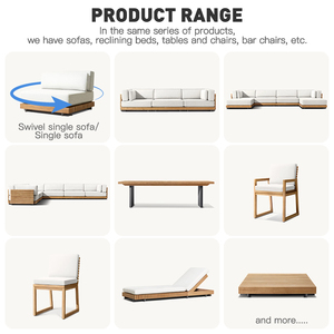 Ensemble de canapés en teck pour l'extérieur, résistant aux intempéries, pour villa, jardin privé, hôtel, terrasse extérieure - Product Image 2