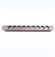 Unités de distribution d'alimentation 250V de type allemand montées en rack 19 pouces, 9 prises Schuko, voyant lumineux, aluminium/alliage métallique, CE ROHS