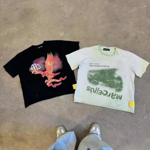 T-shirt Homme Oversize en Coton Tricoté 100% Personnalisé de Haute Qualité, Délavé à l'Acide Effet Vieilli, Impression Numérique 250 GSM - Product Image 1