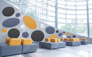 Panel de pared acústico de arte, materiales de fibra de vidrio, paneles de pared decorativos ignífugos para estudio <span class=keywords><strong>ciname</strong></span> - Product Image 4