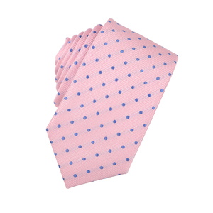 Corbatas Económicas al por Mayor con Etiqueta Privada, Corbata <span class=keywords><strong>de</strong></span> Poliéster Jacquard con Puntos Rosas, Proveedor Chino para Hombre - Product Image 2