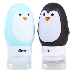 חדשני רך לסחוט חכם קרם איפור קטן ידידותי לסביבה מילוי פינגווין סיליקון נסיעות בקבוק
