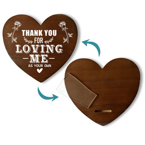 Regalo de madera en forma de corazón Placa de madera en forma de corazón de pie Dale <span class=keywords><strong>a</strong></span> <span class=keywords><strong>mamá</strong></span> un regalo de Navidad Gracias por amarme como si fuera tuyo - Product Image 3