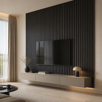 Panneau mural décoratif en mousse PS de 12 cm pour fond de télévision, grille de luxe légère, vente en gros d'usine