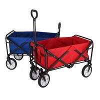 Noir rouge réglable robuste pliable pliant utilitaire voiture Wagon Camping en plein air chariot plage pique-nique pliable Camping Wagon