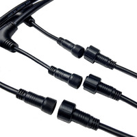 Conector Macho-Hembra Tipo T Impermeable M15 M16 de 2 y 3 Pines para Cableado de Iluminación de Cultivo en Invernaderos Agrícolas