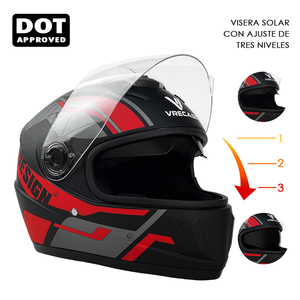 Casco Integrale per Moto Certificato DOT con Visiera Trasparente + Parabrezza Nero Integrato, Casco di Sicurezza Integrale per Motociclisti - Product Image 5