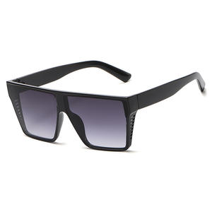 Lunettes de soleil carrées de style européen et américain, unisexe, protection UV400, monture TR90, couleur noire, grande taille, lunettes tendance - Product Image 2