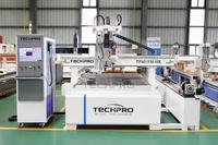 Router CNC Multifunción de 4 Ejes con Cambiador de Herramientas Lineal y Eje Rotatorio para Tallado de Columnas Redondas 1300x2500mm