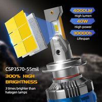 Phare LED SFIDA V3 3 couleurs 3000K/4300K/6000K 45W 12V avec interrupteur 3 modes, emballage personnalisé H4/H7/9005 HB3 4500 Lm, garantie 2 ans, pour voiture neuve