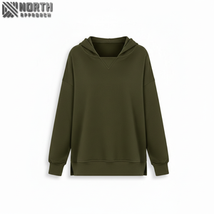 Hiver Polaire Long Hoodies Femmes Personnalisé Loose Plus Size Pullover Hoodies Femmes Avec Capuche 450 gsm hoodie - Product Image 1