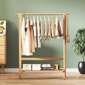 Clothing Organizer Coat <b>Rack</b> Nan Bamboo Standing Type Bedroom Single Tier Foldable - Product Image 3