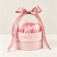 Boîte cadeau rose en matériaux recyclés, boîte de rangement pour bijoux avec dôme transparent, pour demande en mariage, emballage de fleurs de luxe