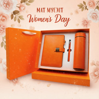 Coffret Cadeau Carnet de Notes Professionnel Format A5 en PU à Motif Floral avec Tasse Thermos et Stylo pour la Journée de la Femme