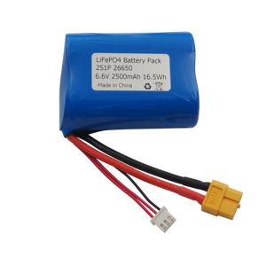 Keeppower 2S1P 26650 솔리드 스테이트 배터리 팩 6.6V 2500mAh (XT60-F 및 JST XH-3P 커넥터 168g 포함) - Product Image 1