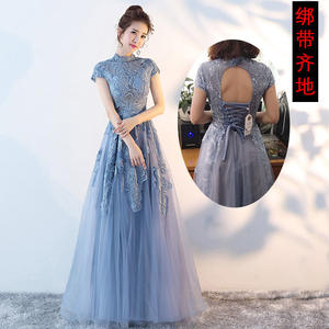 SWS302 Mujeres Fiesta Temperamento Rendimiento Encaje Formal Maxi Noche Vestidos de baile - Product Image 4