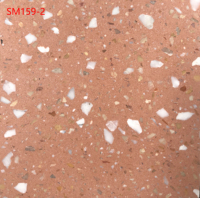 Panneaux muraux de salle de bain incassables de couleur personnalisée, design moderne, pierre de terrazzo rouge, grande dalle de sol