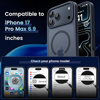 Coque de téléphone magnétique APEI pour iPhone 17 Pro Max, protection contre les chutes, translucide mate, antichoc avec protection anti-traces de doigts