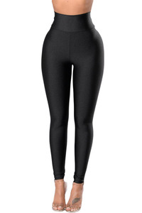 Jeggings décontractés taille haute pour <span class=keywords><strong>femme</strong></span>, coupe slim, en jean élastique <span class=keywords><strong>noir</strong></span>, avec tissu tricoté à séchage rapide, longueur cheville - Product Image 4