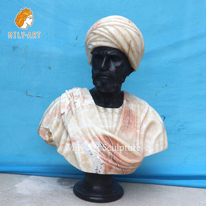 Sculpture de tête en <span class=keywords><strong>marbre</strong></span> noir naturel, <span class=keywords><strong>buste</strong></span> masculin, classique, grande taille, décoration de la maison, offre spéciale - Product Image 3