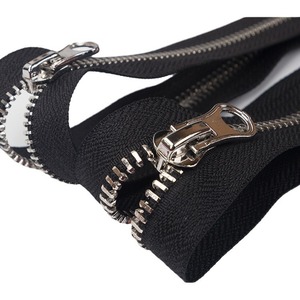 سحاب # 5 سحابات معدنية فضية مخصصة بشعار مطبوع، منزلق نحاسي معدني خالٍ من النيكل مصنوع من البولي أوكسي ميثيلين للحقائب والأحذية والملابس والمنسوجات المنزلية - Product Image 2