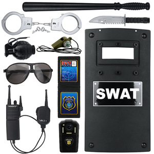 Set Gioco di Ruolo da Poliziotto per Bambini, Gilet Tattico, Casco, Manette, Kit Walkie Talkie per Ragazzi e Ragazze, Regalo per Halloween e Giornata delle Carriere - Product Image 2