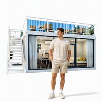 Maison préfabriquée de 20 pieds en panneaux sandwich d'acier respirants, design ferme, pour hôtel, conteneur, bureau mobile, boutique, villa