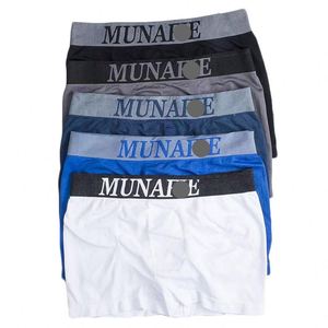 Men's Adult <b>Boxers</b> <b>Shorts</b> Solid Color Breathable Letter Pattern Large Size Loose Comfortable Underwear - Product Image 1