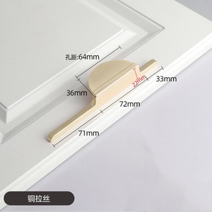 Poignée semi-circulaire gris or de luxe nordique léger pour armoires armoires et tiroirs - Product Image 6