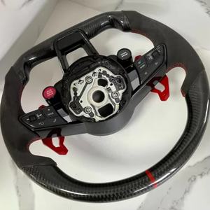 アウディ TT R8 S3 S4 S5 S6 S7 RS3 RS4 RS5 RS6 A6 C7 RS Q5 Q6 A4 A5 <span class=keywords><strong>LED</strong></span> スエード カーボンファイバー 車用アクセサリー ステアリングホイール - Product Image 3