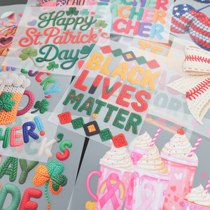 Transferts DTF 3D pour vêtements, motifs variés : Noeud de Pâques, Lettres, Livres, Lettres de Mardi Gras, Masque de carnaval - Product Image 4