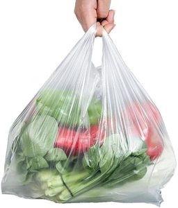 HDPE/LDPE Recyclable Clear Plastic T-Shirt Take Out <b>Bags</b> with Vest Handle Packaging Supermarket Use Carton <b>Packed</b> - Product Image 1