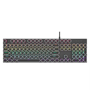 Steampunk Mechanical Gaming <b>Keyboard</b> Green Axis Retro RGB Metal USB Optical Wired 104 Keys Desktop Notebook Mechanical <b>Keyboard</b> - Product Image 6