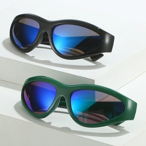 20896 Aliens Wrap Around Shades Futuristic Oval Trendy Eyewear Y2K Moda Cool Colorful UV400 Lens Punk Gafas de sol - Product Image 3