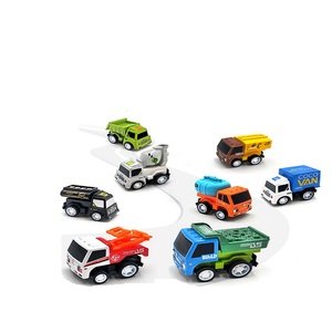 Ensemble de 8 véhicules de transport miniatures en métal moulé sous pression, colorés, de 5 cm, avec fonction de recul, <span class=keywords><strong>pour</strong></span> enfants de 3 ans et plus - Product Image 1