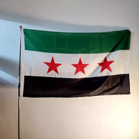 Promotion d'usine : Drapeau sur mesure, Drapeau syrien personnalisé 3*5 pieds, Écharpe personnalisée, Drapeau à agiter à la main