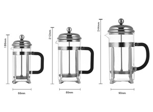 Cafetière et cafetière à piston, pot à café en verre avec cadre en acier inoxydable et <span class=keywords><strong>filtre</strong></span> en acier inoxydable - Product Image 3