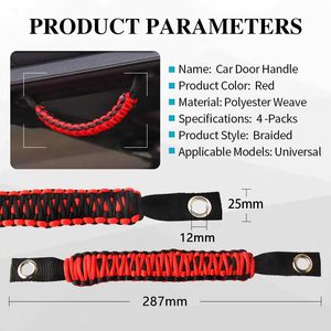 Poignées rétractables en paracorde de nylon, accessoires de voiture robustes, tressées à la main, tactiques, pour <span class=keywords><strong>Jeep</strong></span>, tout-terrain, extérieur - Product Image 3