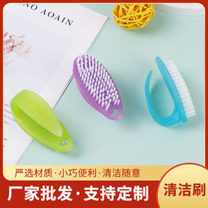 Mini cepillo de uñas de plástico, herramienta de limpieza y masaje para el cuidado de las uñas, 8.5x3.5x5cm, forma de pelo plano, varios colores, personalizable - Product Image 5