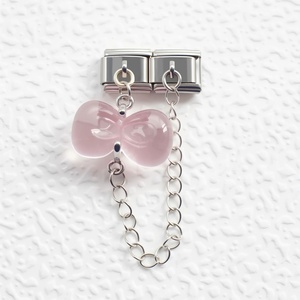 Pulsera de Acero Inoxidable Elástica DIY con Doble Colgante de Lazo, Estilo Italiano, de Moda Transfronteriza, Unisex, ¡Venta Caliente! - Product Image 2