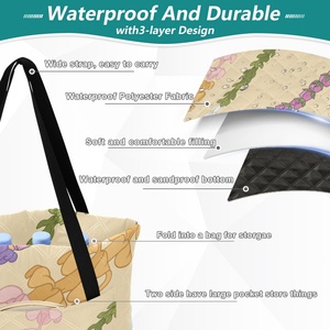 60X80in Aloha Hawaii Handbags Outdoor Picnic Beach <b>Mat</b> Puakenikeni Custom Design <b>Camping</b> Blanket for Beach - Product Image 4