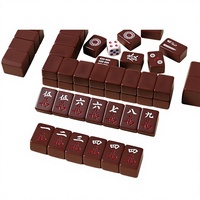 Jeu de Mahjong Américain Classique Mini Marron Riche, Direct Usine de Chocolat, Portable, Écologique, Style Vintage, Jeu Familial Artistique