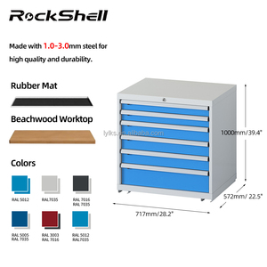 Lemari Perkakas Logam Opsional Rockshell Berkualitas Tinggi dengan Laci Multi Warna untuk Penyimpanan Bengkel - Product Image 4