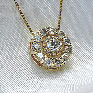 Collana con ciondolo rotondo in zircone per donna, gioiello alla moda con catena a maglia per la clavicola - Product Image 1