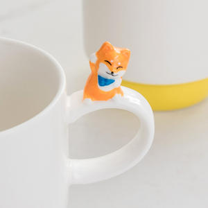 Tasse mignonne en céramique créative avec couvercle cuillère famille couple tasse à café <span class=keywords><strong>Corgi</strong></span> tasse ensemble cadeau - Product Image 5