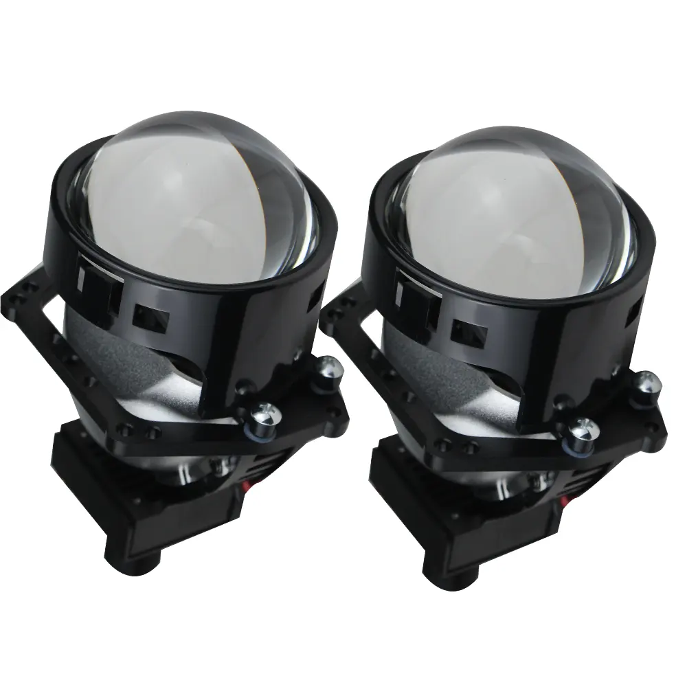 Lente de proyector Bi Led de 3,0 pulgadas, copas reflectantes duales de luz alta y baja, lente de Faro de proyector LED para coche de 65W y 6000K
