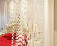 Chaîne de rideau de luxe moderne en acrylique et perles de cristal 14mm x 1m de long pour toile de fond de mariage, fête, décoration de porte et de plafond DIY